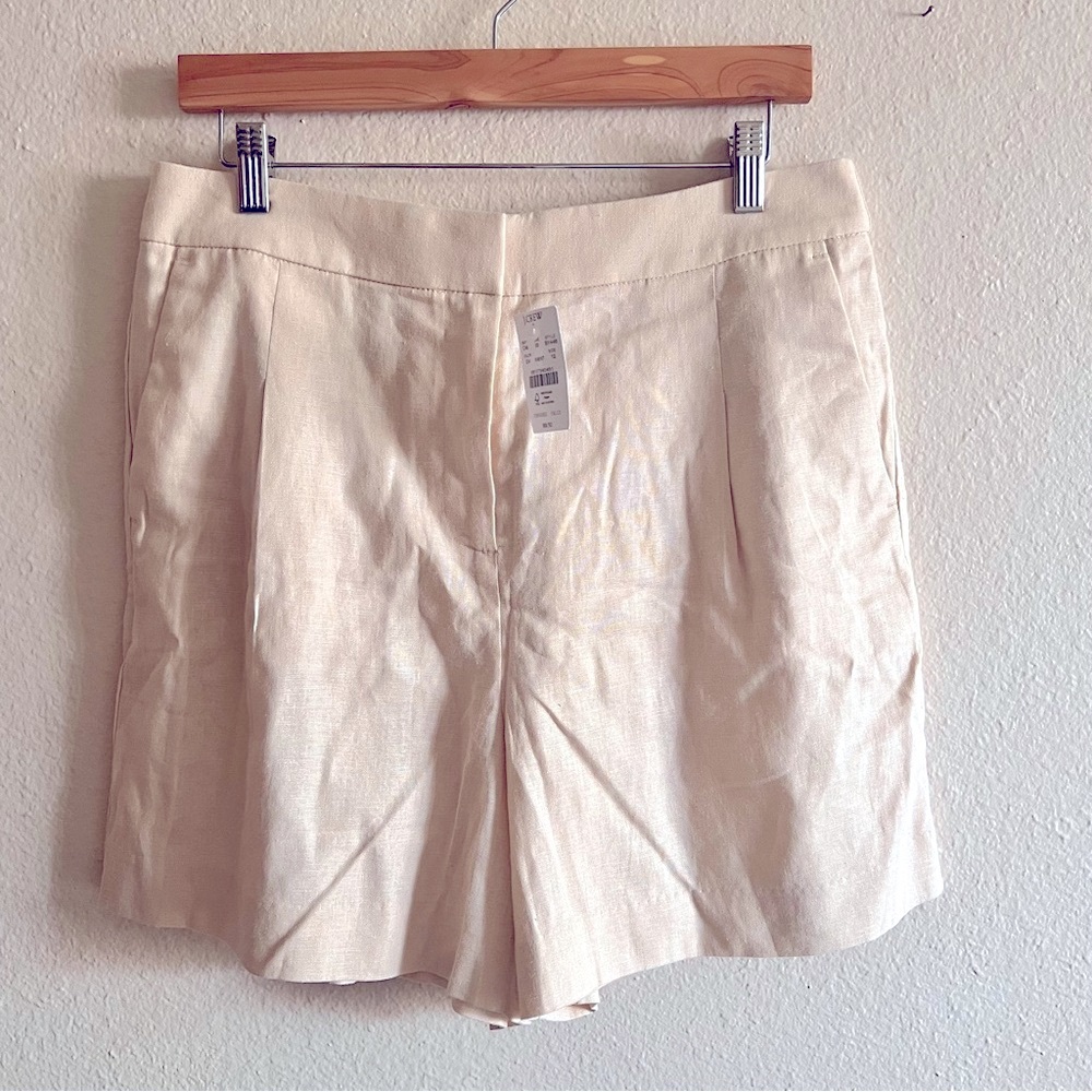 J.Crew Women's Shorts Size 12 Beige Linen Blend (55)